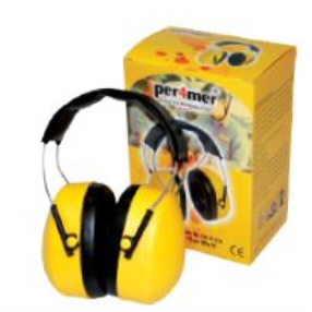 Adjustable Ear Muffs EM5102A, Overhead Design, SNR 32dB, Industrial Noise Reduction, Comfortable Cushions, Hearing Protection for Construction & Workshop, EN352-1 Certified – Yellow/Black